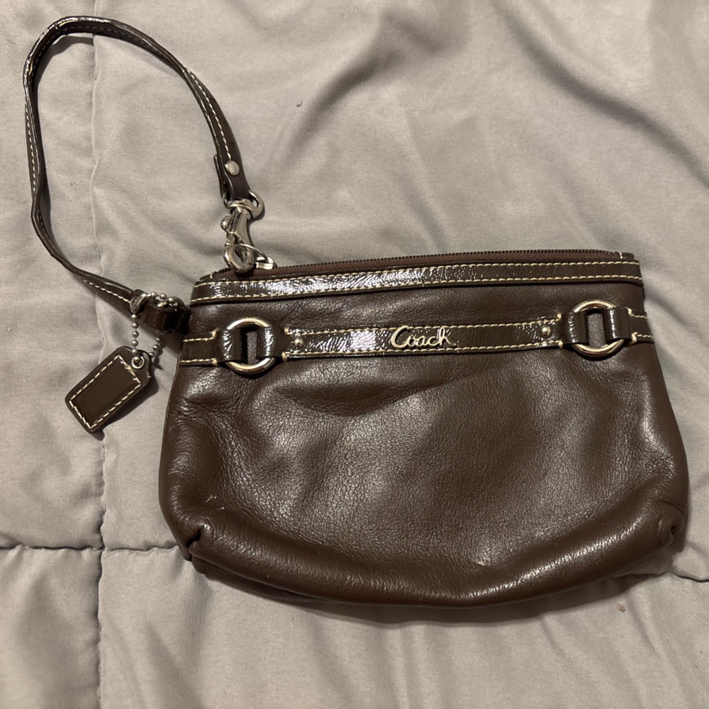 Wristlets-Coach Brown Leather